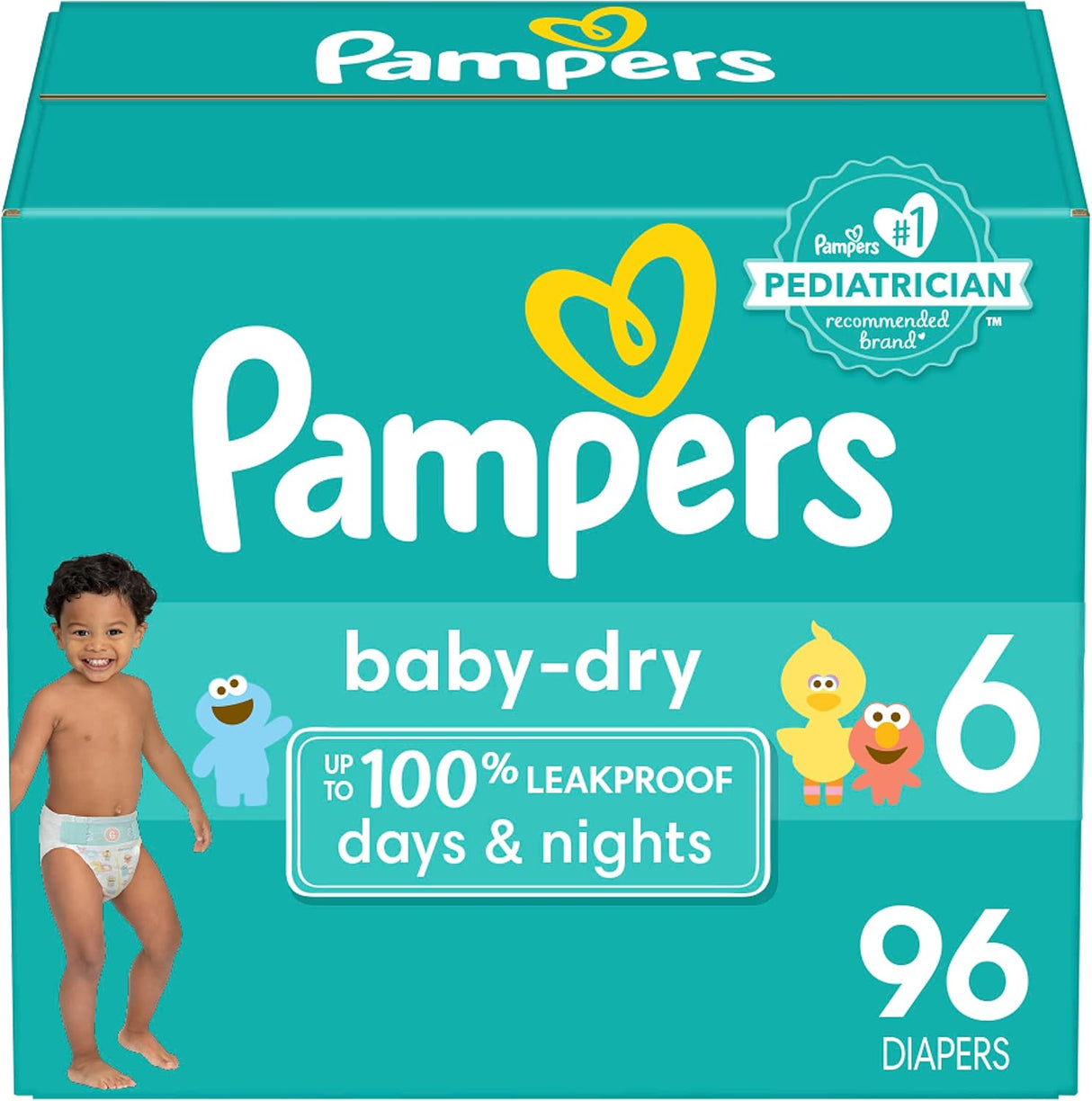 Pampers Baby Dry Diapers - Size 1, 120 Count, Absorbent Disposable Diapers