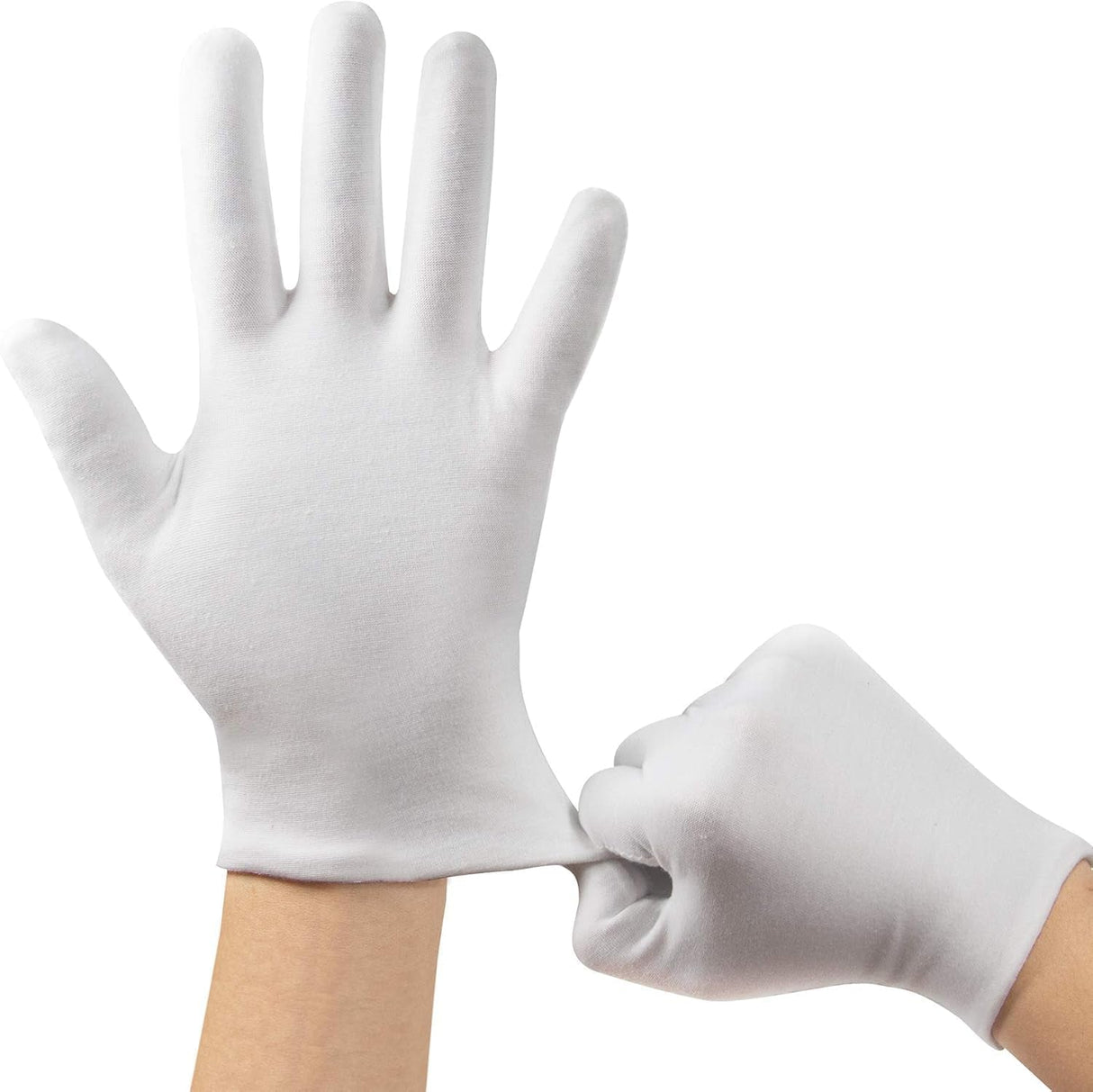 Cotton Gloves, 3Pairs White Gloves for Eczema, White Cotton Eczema Gloves for Men and Women Dry Hands, Breathable Machine Washable Cloth Gloves