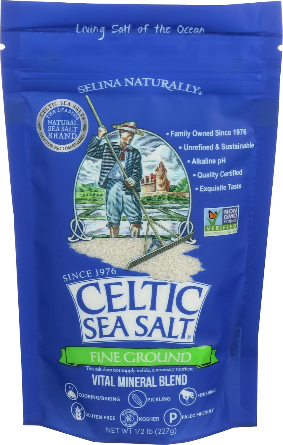 Celtic Sea Salt, Fine Ground, 8 Ounce