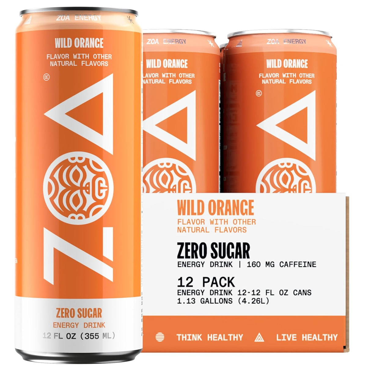 ZOA Zero Sugar Energy Drinks, Variety Pack - Sugar Free with Electrolytes, Healthy Vitamin C, Amino Acids, Essential B-Vitamins, and Caffeine from Green Tea - 12 Fl Oz (12-Pack)