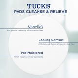 TUCKS Medicated Cooling Pads, 100 Count – Pads with Witch Hazel, Cleanses Sensitive Areas, Protects from Irritation, Hemorrhoid Treatment, Medicated Pads Used by Hospitals