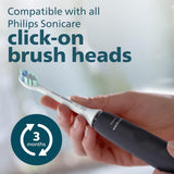 Philips Sonicare 4100 Rechargeable Electric Toothbrush, with Pressure Sensor, 2 Intensity Settings, Smartimer and Quadpacer, 14-Day Battery Life, Black, Model HX3681/24