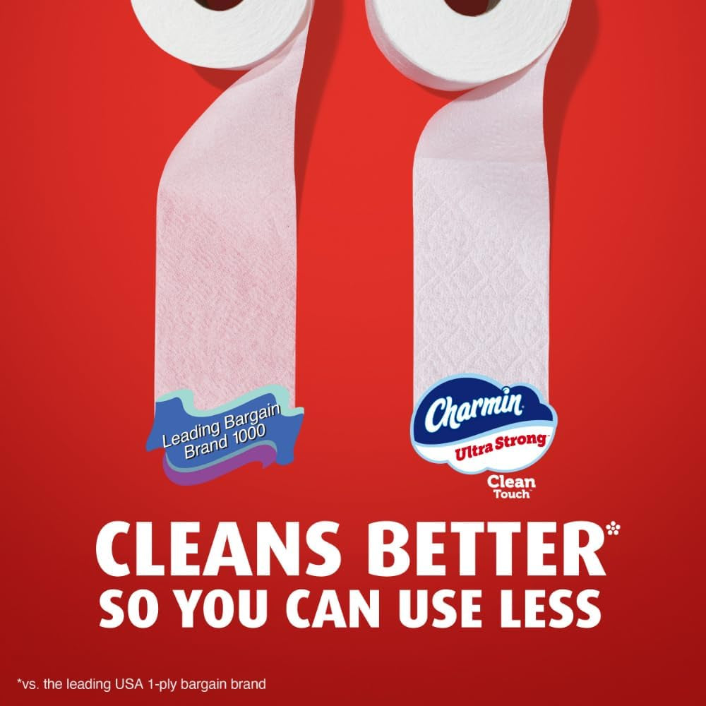 Charmin Toilet Paper Ultra Strong Clean Touch, 18 Family Mega Rolls = 90 Regular Rolls (Packaging May Vary)