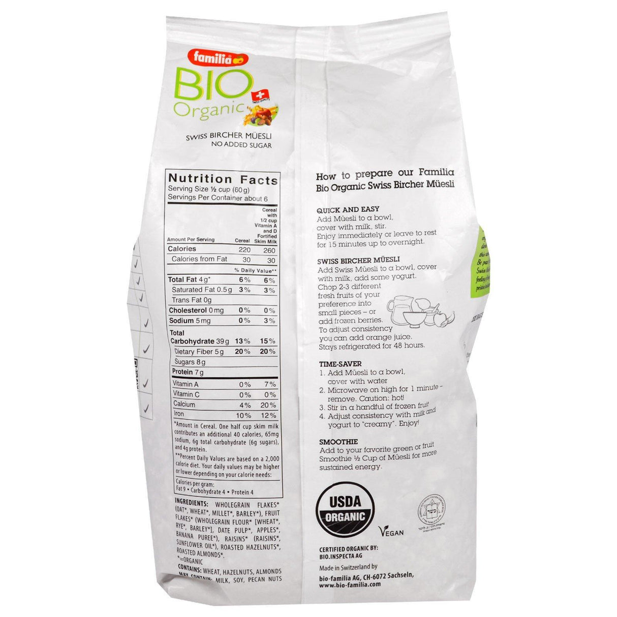 Familia, Bio Organic, Swiss Bircher Muesli, 16 oz (453 g) - Supply Center USA