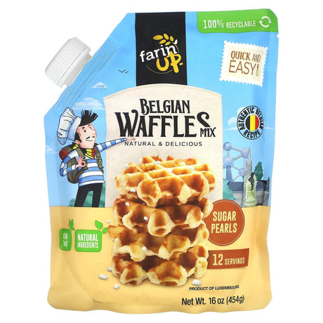 Farin' Up, Belgian Waffle Mix, Sugar Pearls, 16 oz (454 g) - Supply Center USA