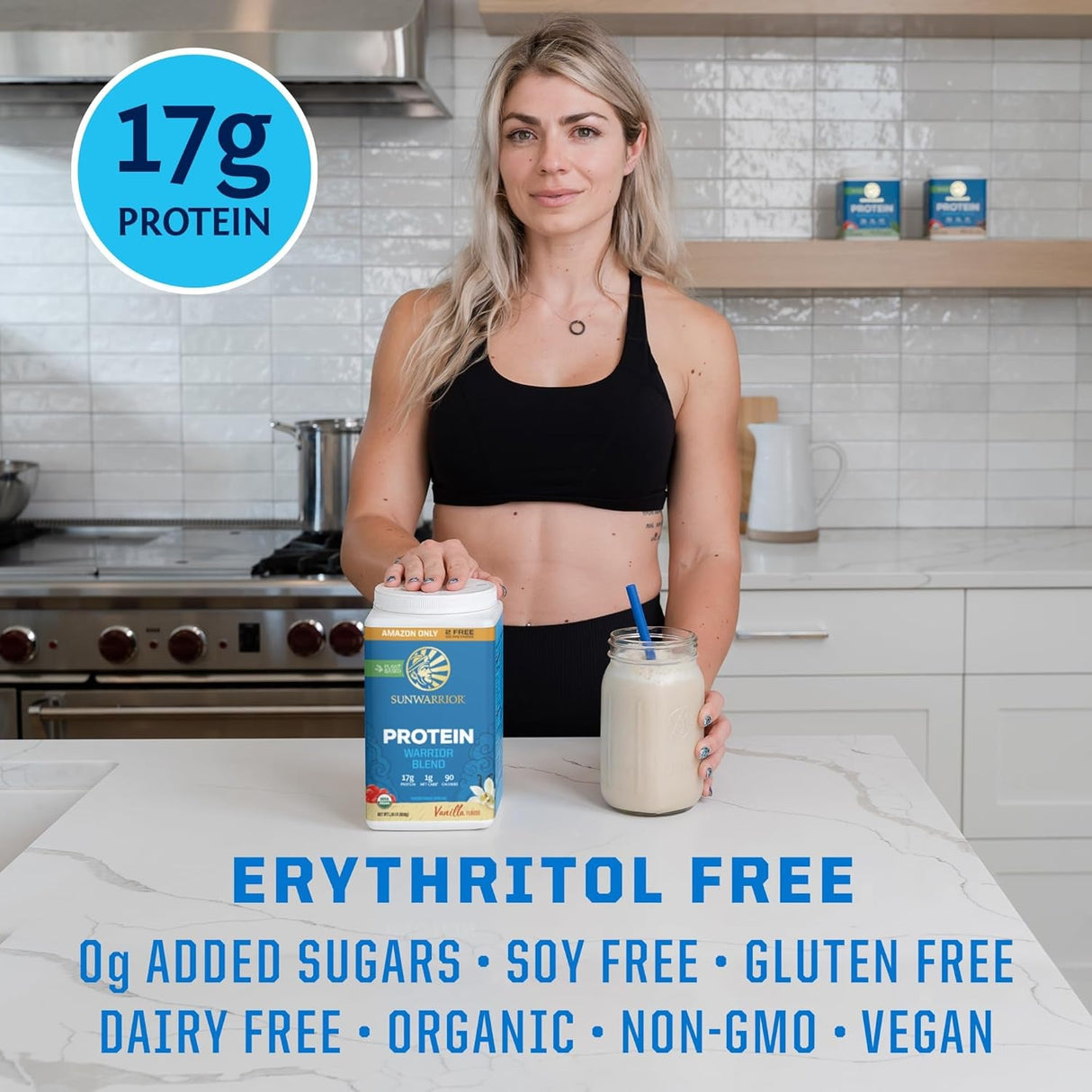 Sunwarrior Vegan Protein Powder Plant-Based Protein Powder USDA Organic | BCAA Amino Acids Hemp Seed | Keto Friendly Soy, Dairy, & Gluten & Synthetic Free NON-GMO | Vanilla 32 Servings 17G Protein