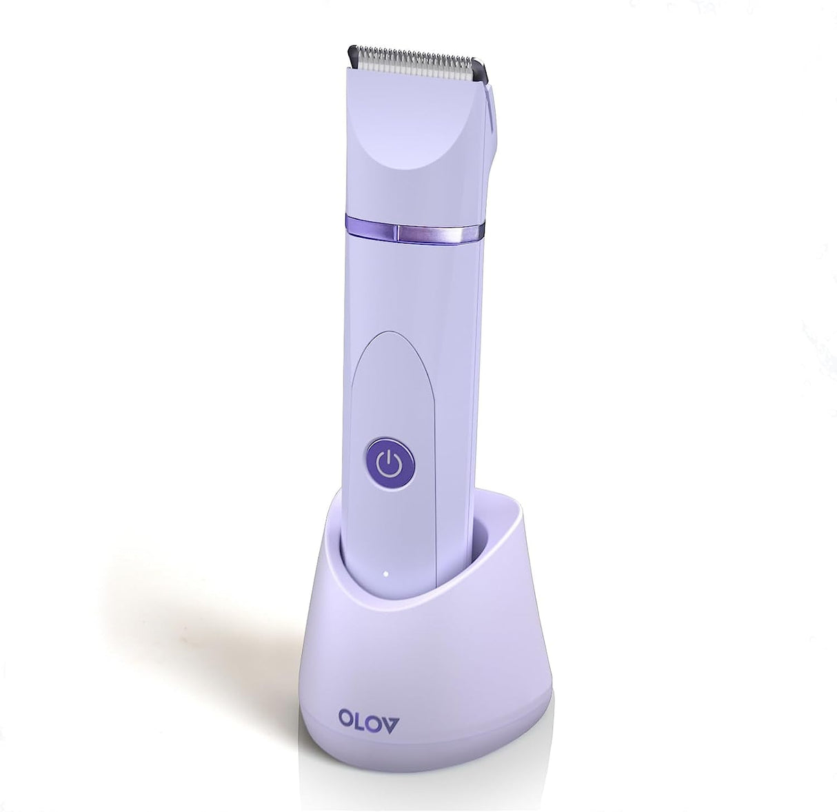 OLOV Electric Body Hair Trimmer - Groin Trimmer for Men - Bikini Trimmer Women - Wet/Dry Shaver Groomer, Replaceable Ceramic Blade Heads, USB Recharge Dock, Waterproof Hygiene Razor,Black