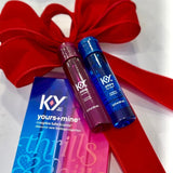 K-Y Yours + Mine Couples Personal Lube, Two Personal Lubricants, Water Based Lube for Women & Glycerin-Based Lube for Men, 2 X 1.5 FL OZ