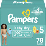 Pampers Baby Dry Diapers - Size 1, 120 Count, Absorbent Disposable Diapers