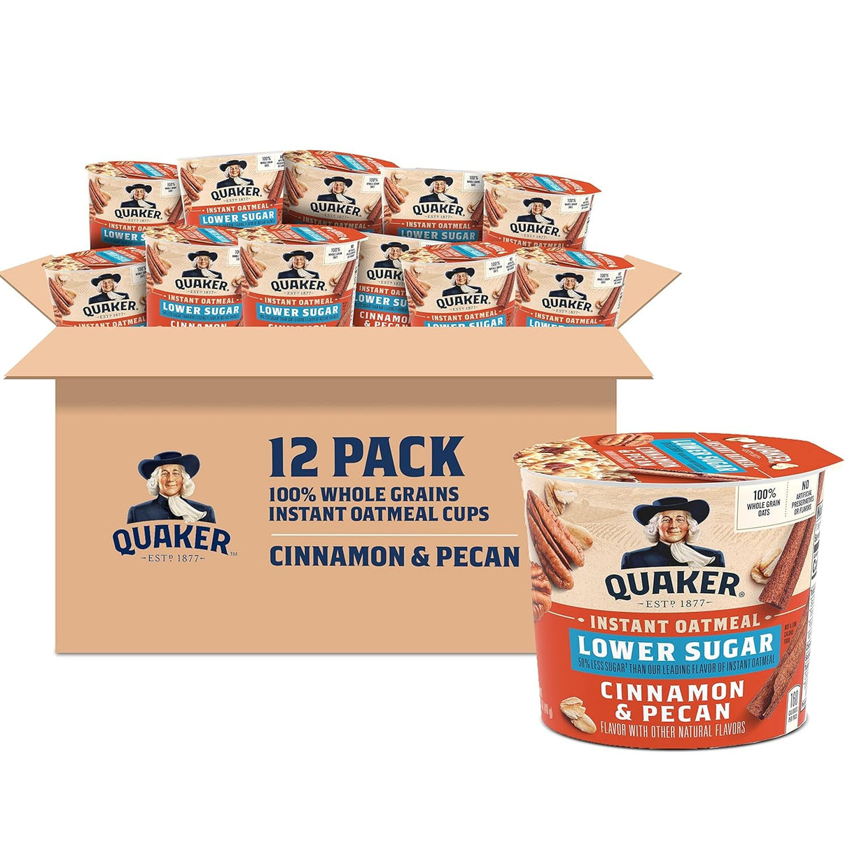 Quaker Instant Oatmeal Express Cups, 4 Flavor Variety Pack, 1.76 Ounce (Pack of 12)