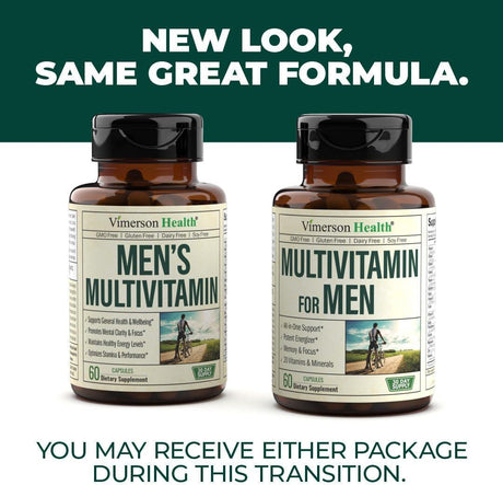 Multivitamin for Men - Daily Mens Multivitamins & Multiminerals Supplement for Energy, Focus and Performance. Mens Vitamins A, C, D, E & B12, Zinc, Calcium, Magnesium & More. Multi Vitamin Capsules - Supply Center USA