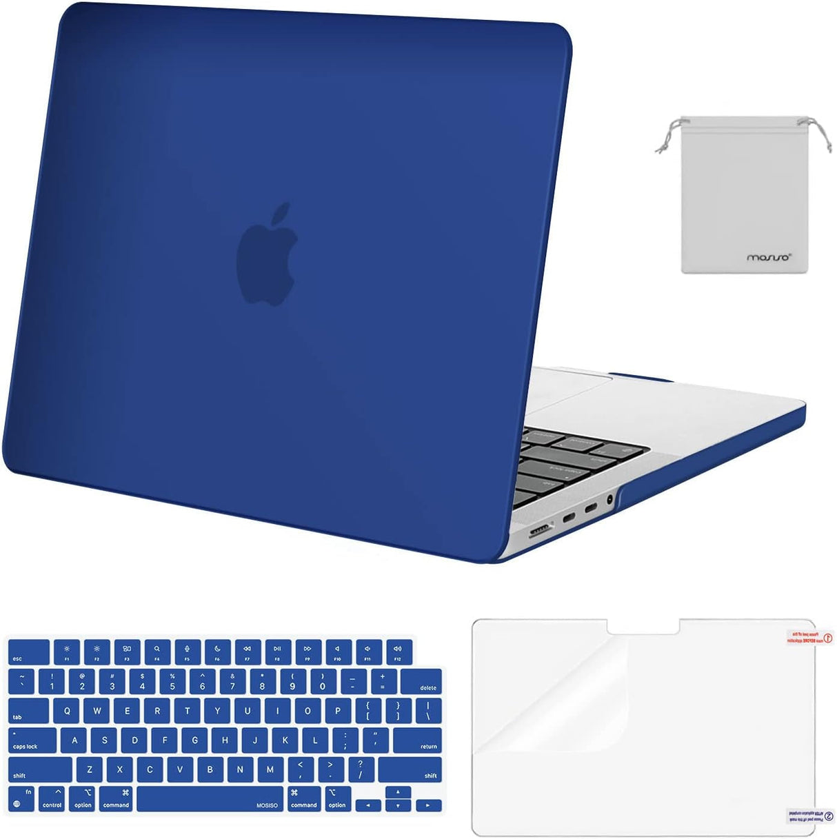 MOSISO Compatible with Macbook Pro 14 Inch Case 2024 2023 2022 2021 M4 M3 M2 M1 Pro Max A3112 A3185 A3401 A2918 A2992 A2779 A2442, Plastic Hard Shell&Keyboard Cover&Screen Film&Pouch, Black
