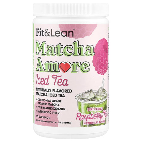 Fit & Lean, Matcha Amore Iced Tea, Raspberry Tea, 4.8 oz (135 g) - Supply Center USA