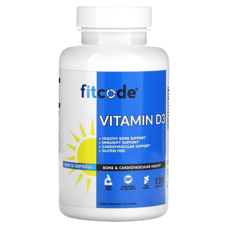 FITCODE, Vitamin D3, 5,000 IU, 120 Softgels - Supply Center USA