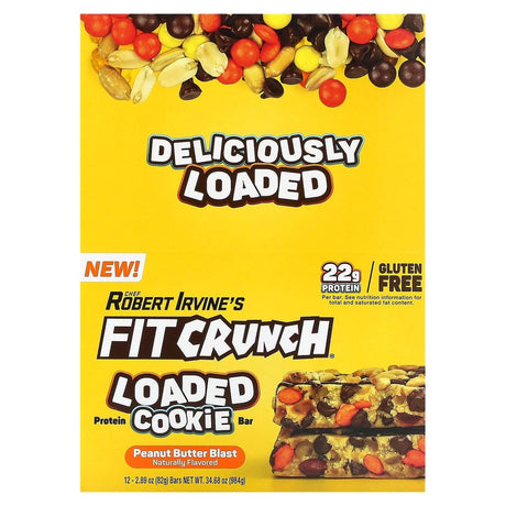 FITCRUNCH, Protein Loaded Cookie Bar, Peanut Butter Blast, 12 Bars, 2.89 (82 g) Each - Supply Center USA