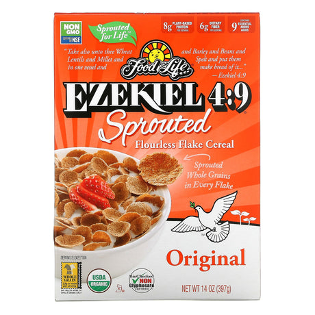 Food For Life, Ezekiel 4:9, Sprouted Flourless Flake Cereal, Original, 14 oz (397 g) - Supply Center USA