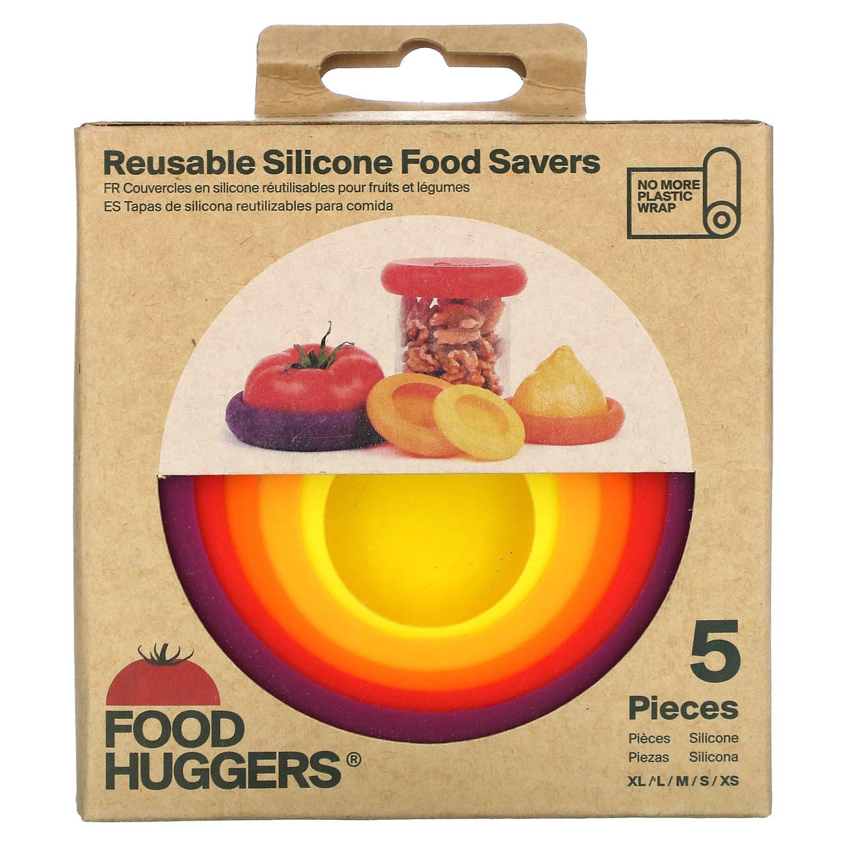Food Huggers, Reusable Silicone Food Savers , 5 Pieces - Supply Center USA