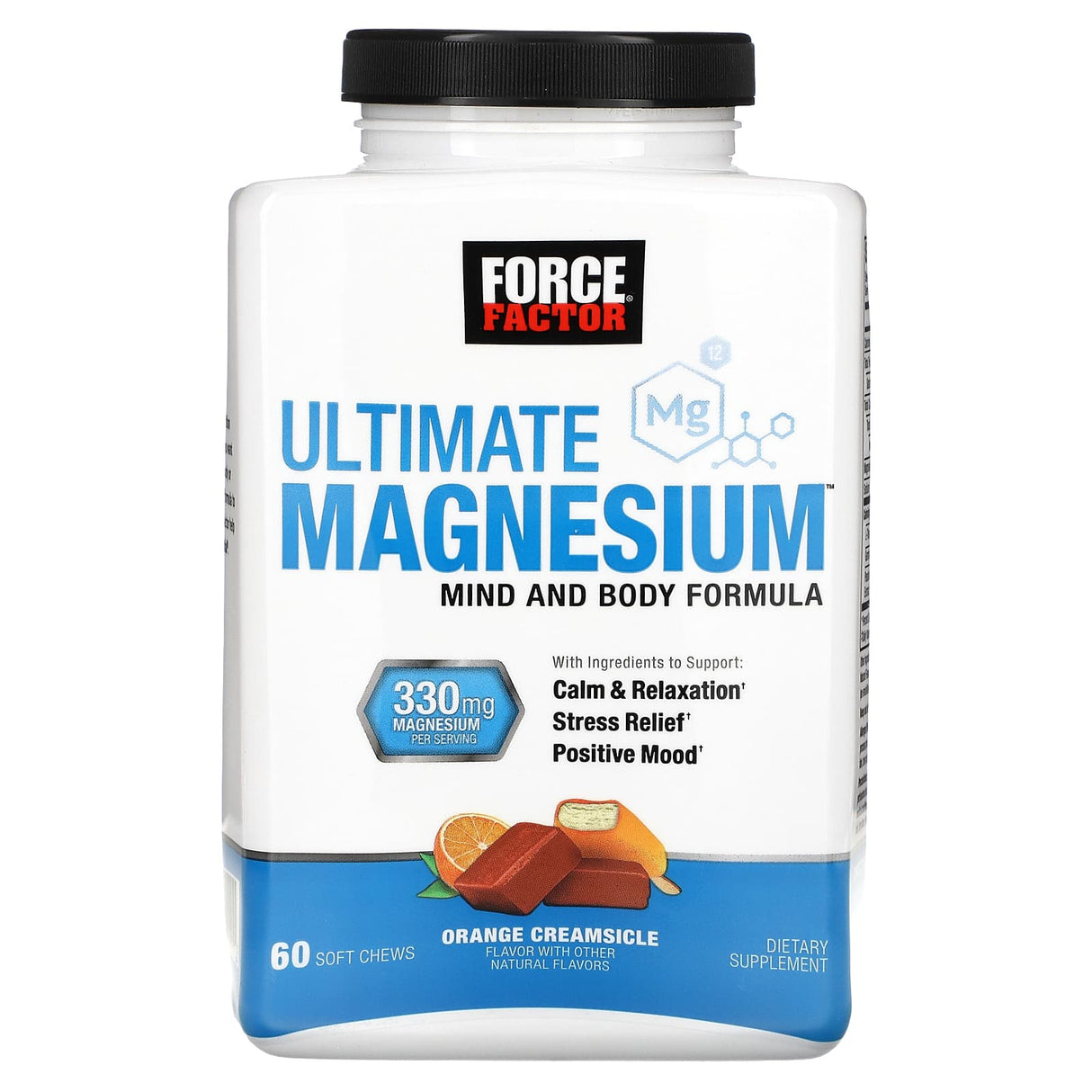 Force Factor, Ultimate Magnesium, Orange Creamsicle, 165 mg, 60 Soft Chews - Supply Center USA