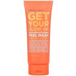 Formula 10.0.6, Get Your Glow On, Skin-Brightening Peel Beauty Mask, Papaya + Citrus, 3.4 fl oz (100 ml) - Supply Center USA