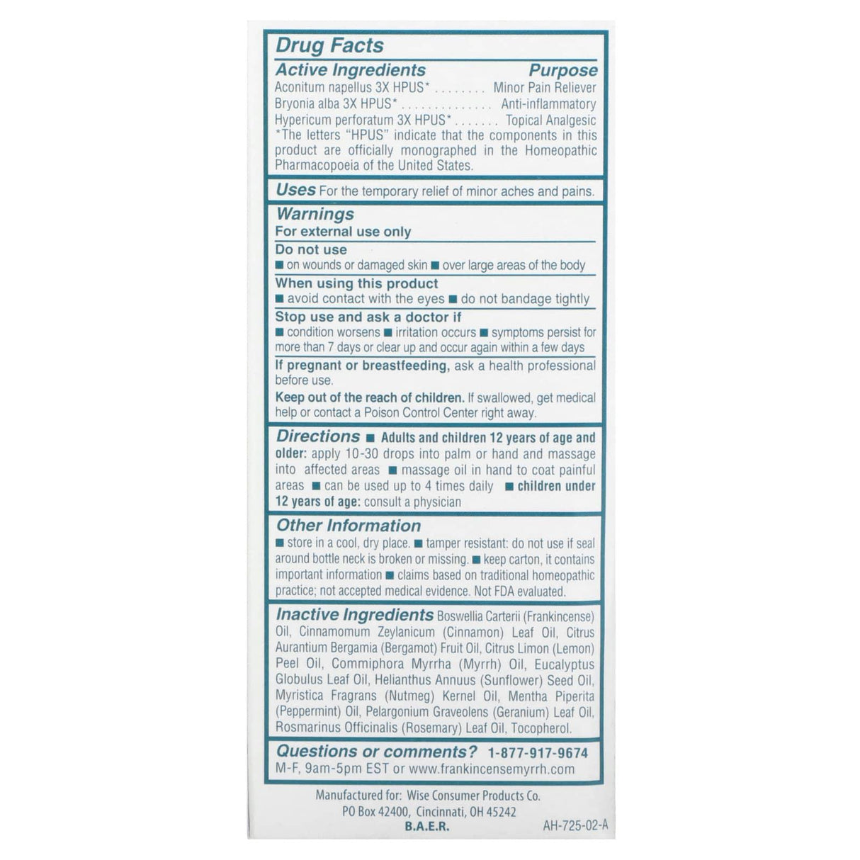 Frankincense & Myrrh, Arthritis Pain Relief Rubbing Oil, 2 fl oz (59 ml) - Supply Center USA