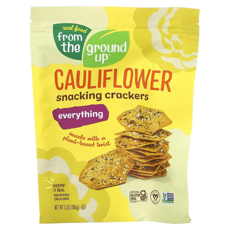 From The Ground Up, Cauliflower Snacking Crackers, Everything, 3.5 oz (100 g) - Supply Center USA