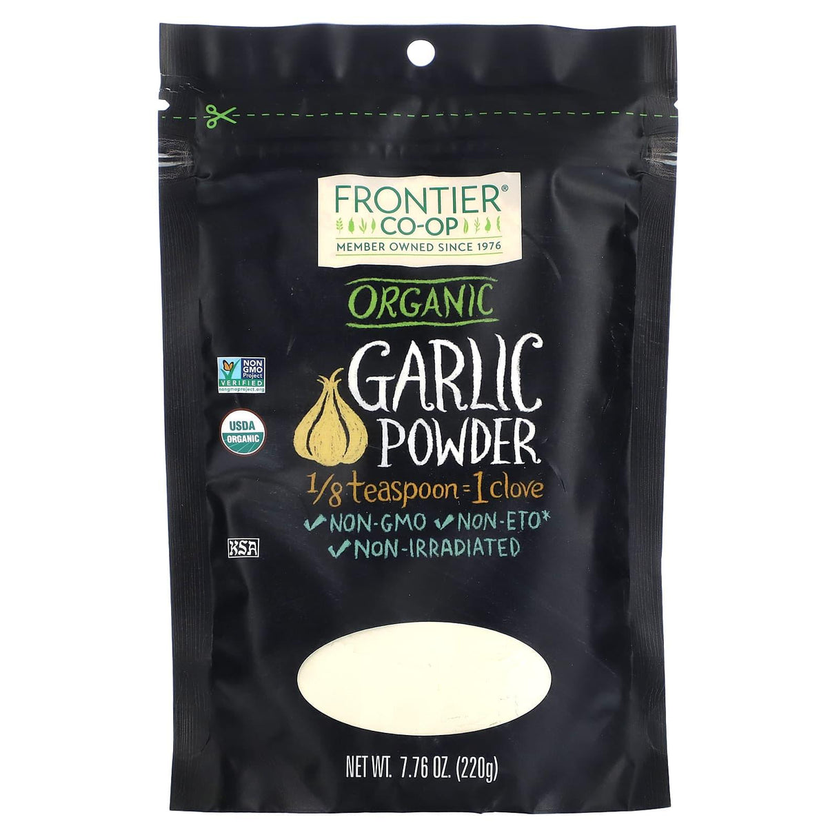 Frontier Co-op, Organic Garlic Powder, 7.76 oz (220 g) - Supply Center USA