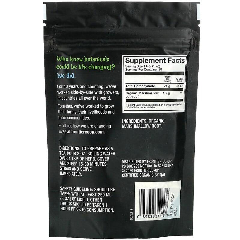 Frontier Co-op, Organic Marshmallow Root, 3.81 oz (108 g) - Supply Center USA