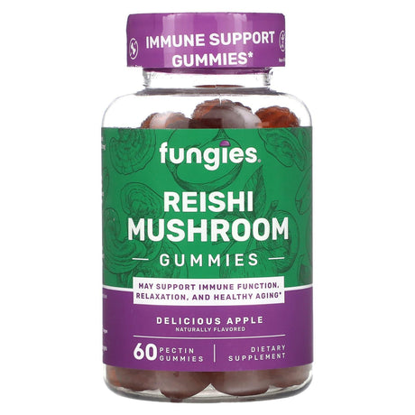 Fungies, Reishi Mushroom Gummies, Delicious Apple, 60 Pectin Gummies - Supply Center USA