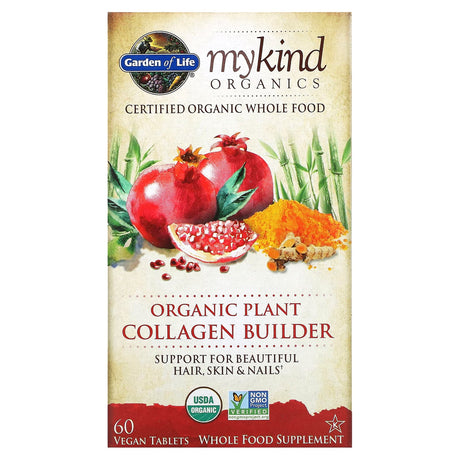 Garden of Life, MyKind Organics, Organic Plant Collagen Builder, 60 Vegan Tablets - Supply Center USA