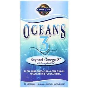 Garden of Life, Oceans 3, Beyond Omega-3 with OmegaXanthin, 60 Softgels - Supply Center USA