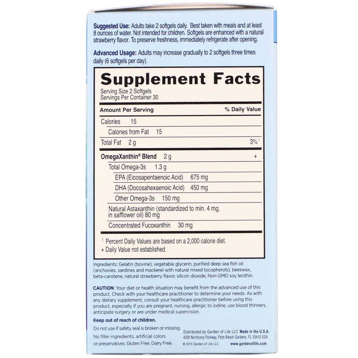 Garden of Life, Oceans 3, Beyond Omega-3 with OmegaXanthin, 60 Softgels - Supply Center USA
