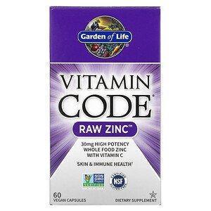 Garden of Life, Vitamin Code, RAW Zinc, 60 Vegan Capsules - Supply Center USA