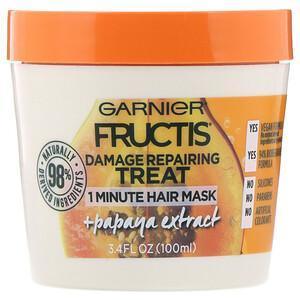 Garnier, Fructis, Damage Repairing Treat, 1 Minute Hair Mask, + Papaya Extract, 3.4 fl oz (100 ml) - Supply Center USA