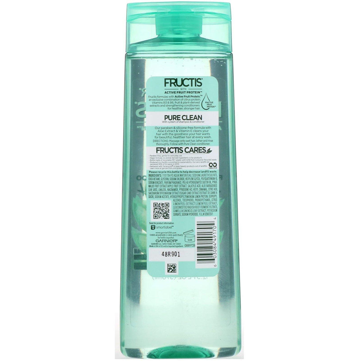 Garnier, Fructis, Pure Clean, Fortifying Shampoo with Aloe, 12.5 fl oz (370 ml) - Supply Center USA