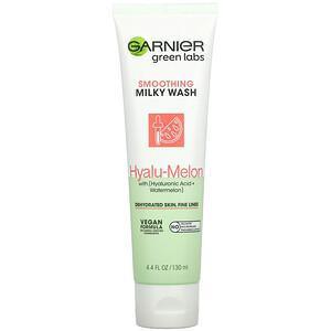 Garnier, Green Labs, Smoothing Milky Wash, Hyalu-Melon, 4.4 fl oz (130 ml) - Supply Center USA