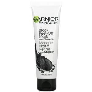 Garnier, SkinActive, Black Peel-Off Beauty Mask with Charcoal, 1.7 fl oz (50 ml) - Supply Center USA