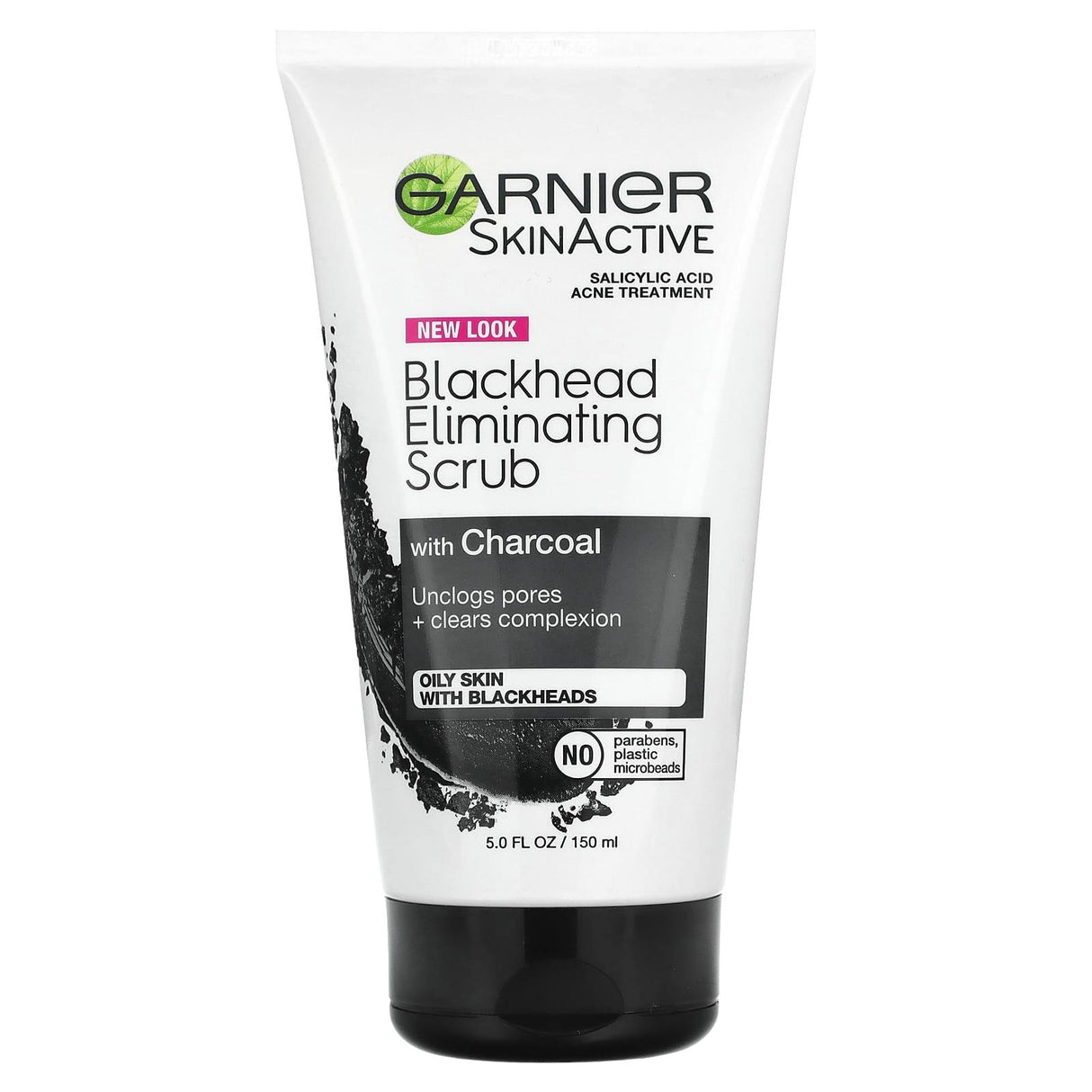 Garnier, SkinActive, Blackhead Eliminating Scrub with Charcoal, 5 fl oz (150 ml) - Supply Center USA