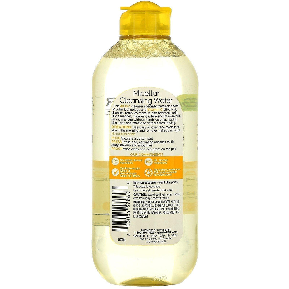 Garnier, SkinActive, Micellar Cleansing Water with Vitamin C, 13.5 fl oz (400 ml) - Supply Center USA