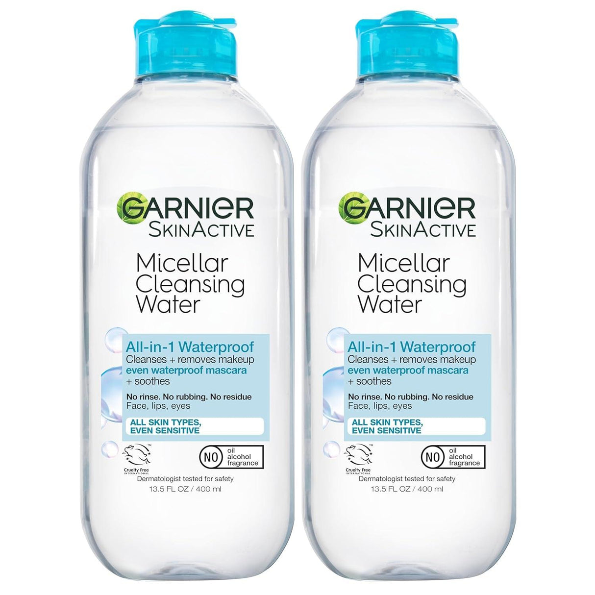 Garnier Skinactive Micellar Water for Waterproof Makeup, Facial Cleanser & Makeup Remover, 13.5 Fl Oz (400Ml), 1 Count (Packaging May Vary) - Supply Center USA