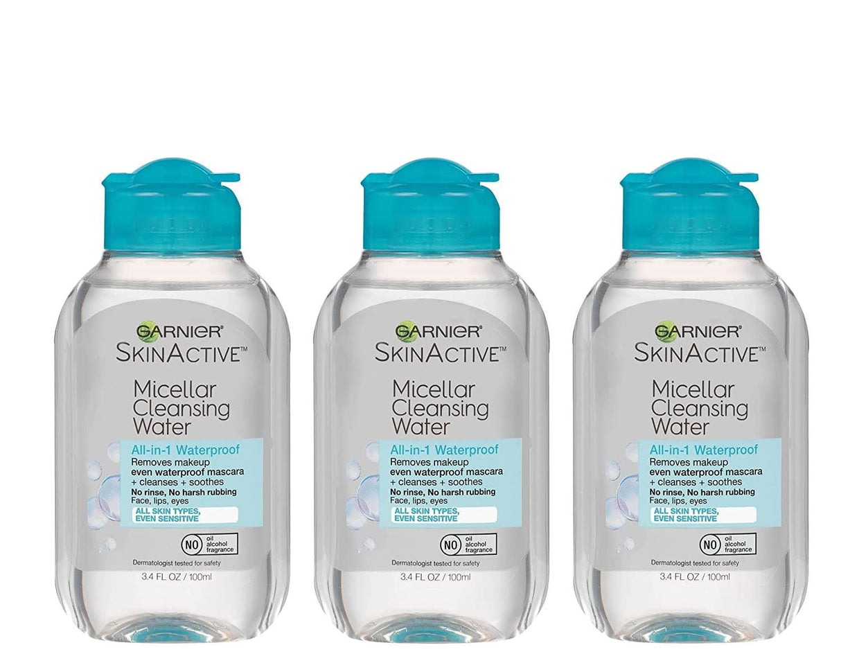 Garnier Skinactive Micellar Water for Waterproof Makeup, Facial Cleanser & Makeup Remover, 13.5 Fl Oz (400Ml), 1 Count (Packaging May Vary) - Supply Center USA