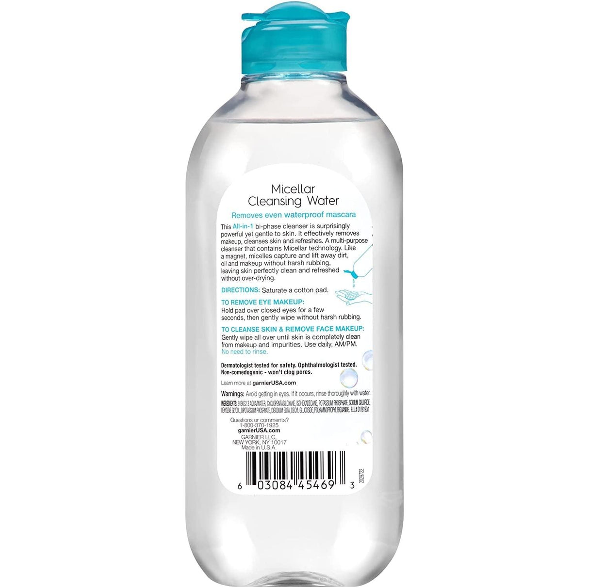 Garnier Skinactive Micellar Water for Waterproof Makeup, Facial Cleanser & Makeup Remover, 13.5 Fl Oz (400Ml), 1 Count (Packaging May Vary) - Supply Center USA