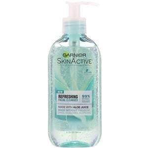 Garnier, SkinActive, Refreshing Facial Cleanser with Aloe Juice, 6.7 fl oz (200 ml) - Supply Center USA