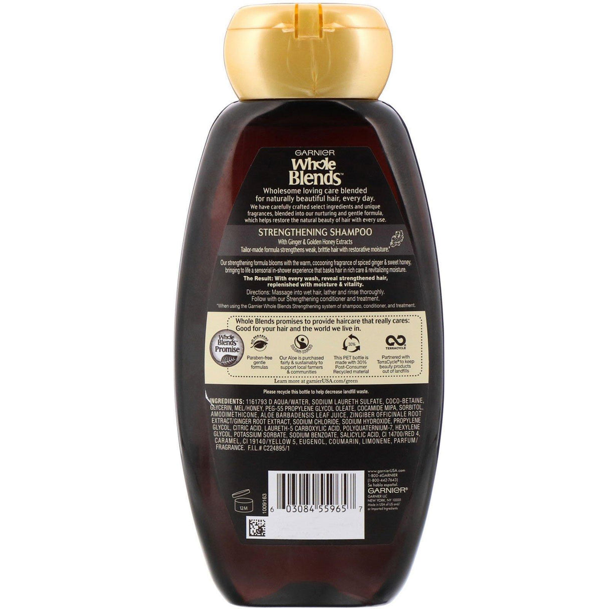 Garnier, Whole Blends, Strengthening Shampoo, Ginger Recovery, 12.5 fl oz (370 ml) - Supply Center USA