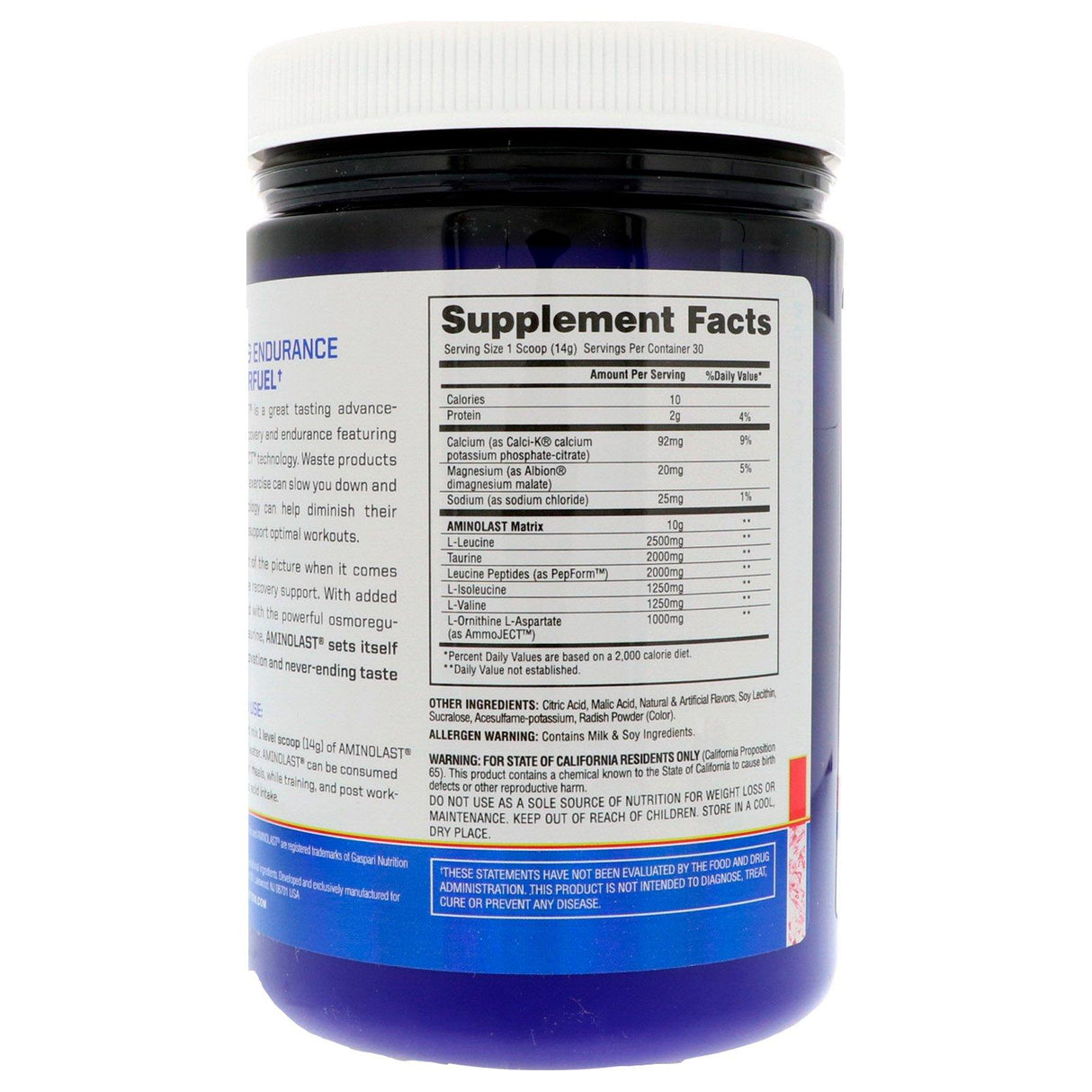 Gaspari Nutrition, Aminolast, Recovery & Endurance BCAA Superfuel, Strawberry Kiwi, 14.8 oz (420 g) - Supply Center USA