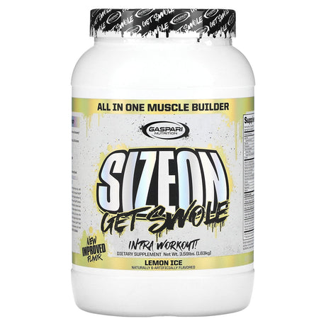 Gaspari Nutrition, SizeOn, All In One Muscle Builder, Lemon Ice, 3.59 lbs (1.63 kg) - Supply Center USA