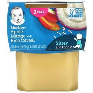 Gerber, Apple Mango With Rice Cereal, 2nd Foods, 2 Pack, 4 oz (113 g) - Supply Center USA