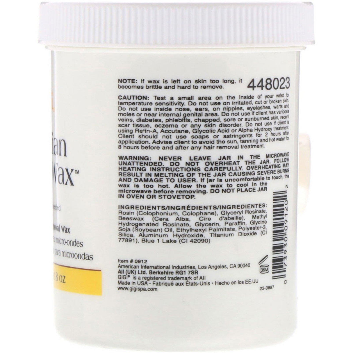 Gigi Spa, Brazilian Bikini Wax, Microwave Hair Removal Wax, 8 oz (226 g) - Supply Center USA