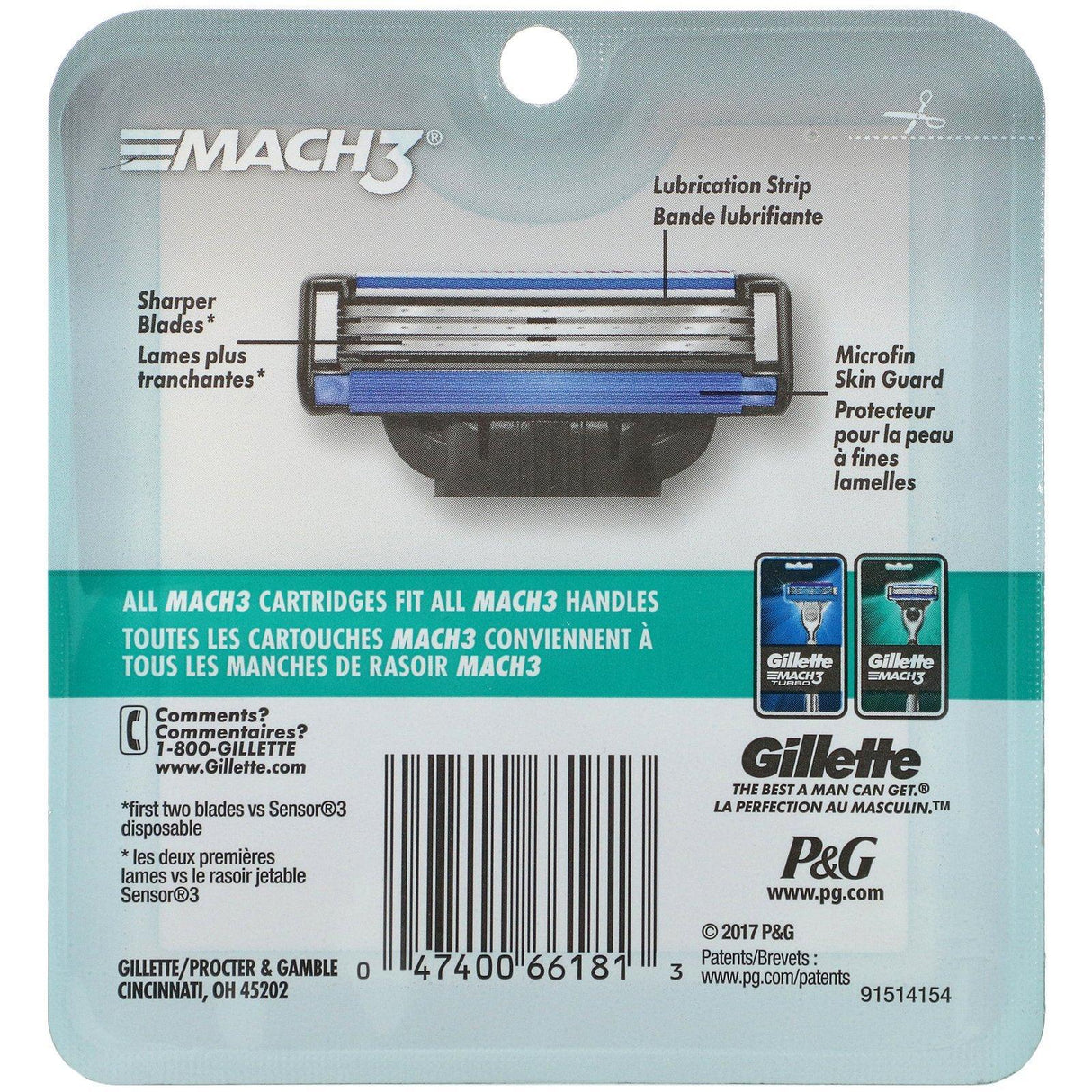 Gillette, Mach3, 4 Cartridges - Supply Center USA