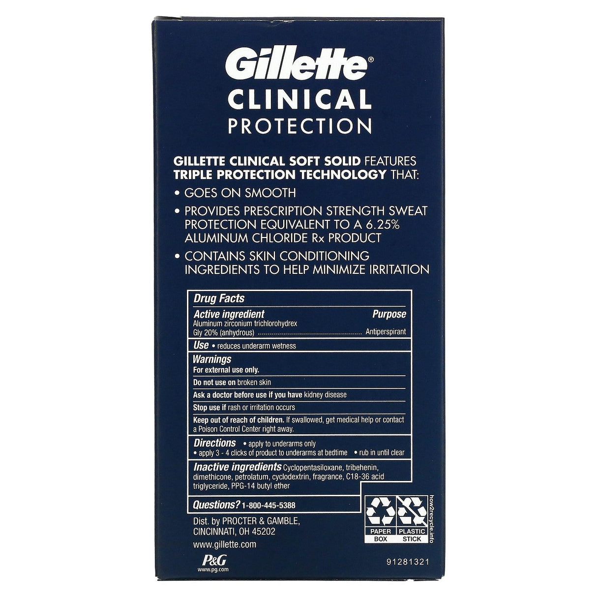 Gillette, Soft Solid Deodorant, Ultimate Fresh, 2.6 oz (73 g) - Supply Center USA