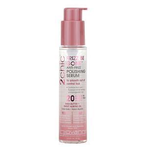Giovanni, 2chic, Frizz Be Gone Anti-Frizz Polishing Serum, Shea Butter + Sweet Almond Oil, 2.75 fl oz (81 ml) - Supply Center USA